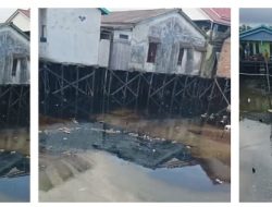 Cairan Menyengat, Diduga Limbah Minyak Cemari Kawasan Perairan Margasari Balikpapan Barat
