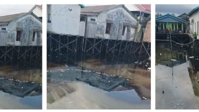 Cairan Menyengat, Diduga Limbah Minyak Cemari Kawasan Perairan Margasari Balikpapan Barat