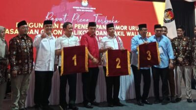Nomor Urut Pilkada Balikpapan 2024 : Rahmad-Bagus No 1, Rendi-Eddy No 2, dan Sabani-Syukri No 3